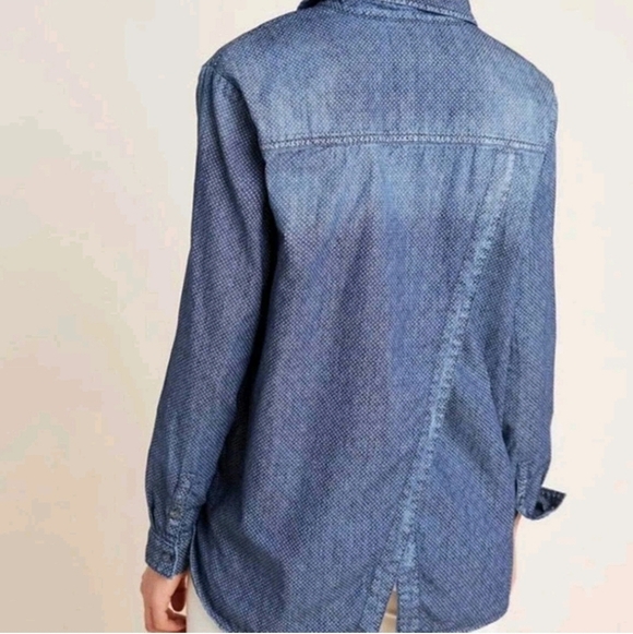 Anthropologie Pilcro Chambray Button Up Split Back Large - Picture 14 of 16